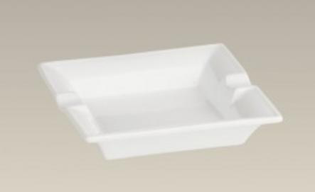 blank white large rectangular ashtray