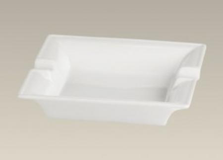 blank white rectangular fancy ashtray