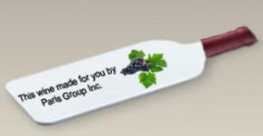 custom message on personalized cheese board wine shaped
