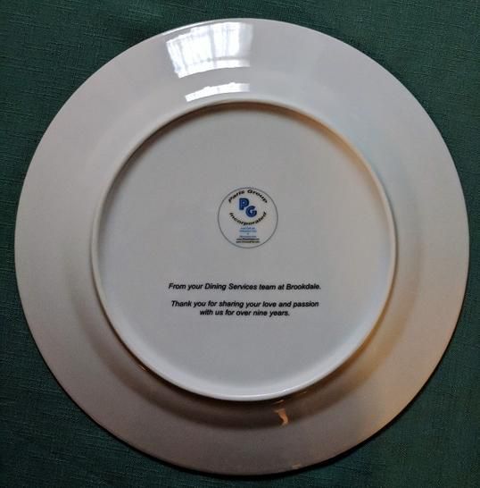 Custom print on back of dinner plate