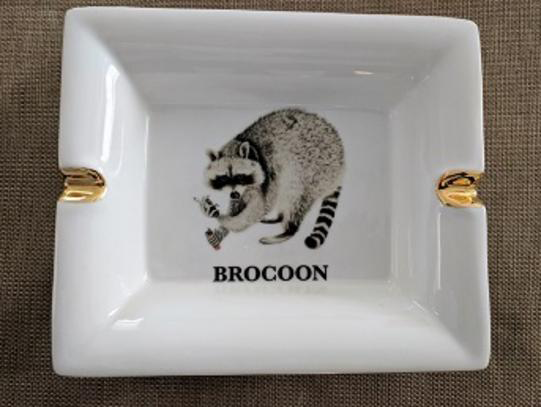 custom ashtray with printing of raccoon