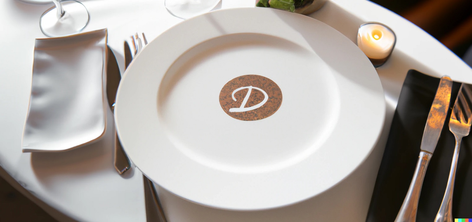 Printed Logo On Middle or Face of a Restaurant Porcelain Dinner Plate