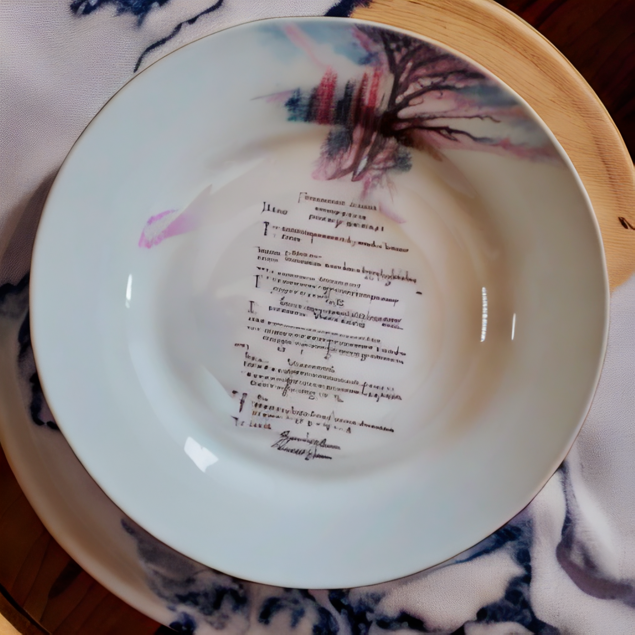 Poetry or Recipes Printed on Shallow Bowls Called Soup Plates