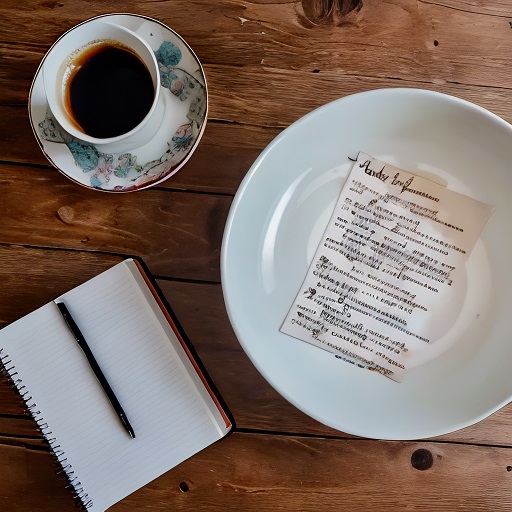 Printed a receipe page inside the bowl and printed a design on the saucer