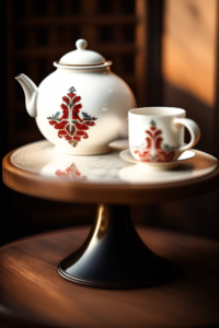 custom printed tea pot and mug