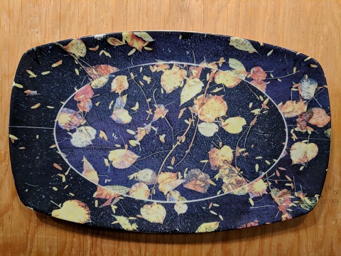 Custom Printed Rectangular Platter Autumn Leaves