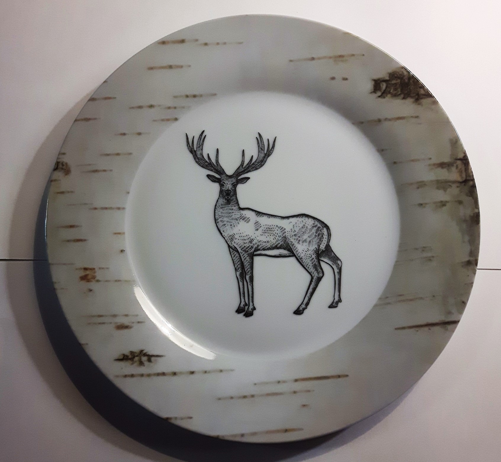 Animal Pictures Printed On Plates. Deer Photo Printed On Porcelain Dinner Plates and Salad Plates