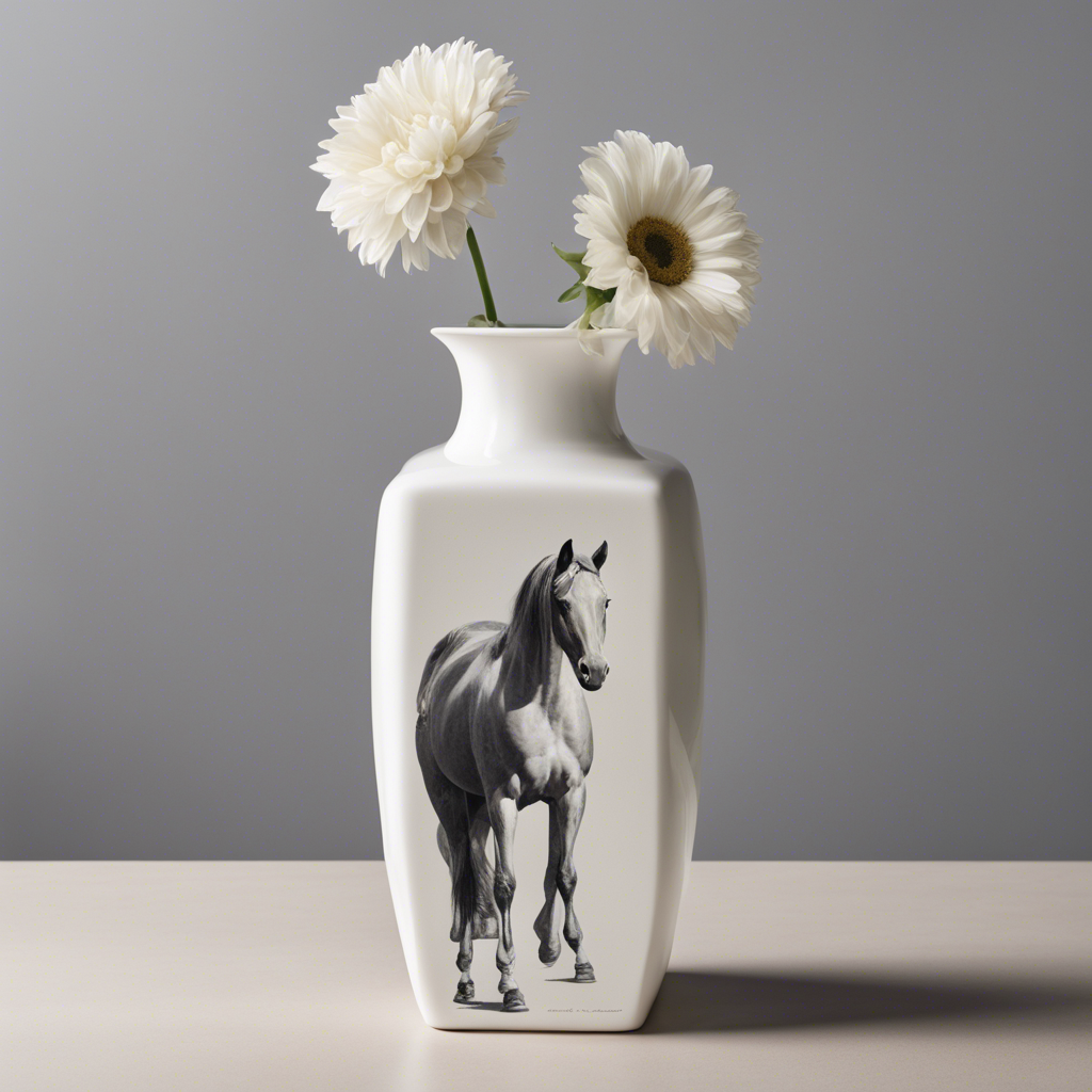 Tapered Square Vase, 5.75 inches Model J074001 printed horse on vase