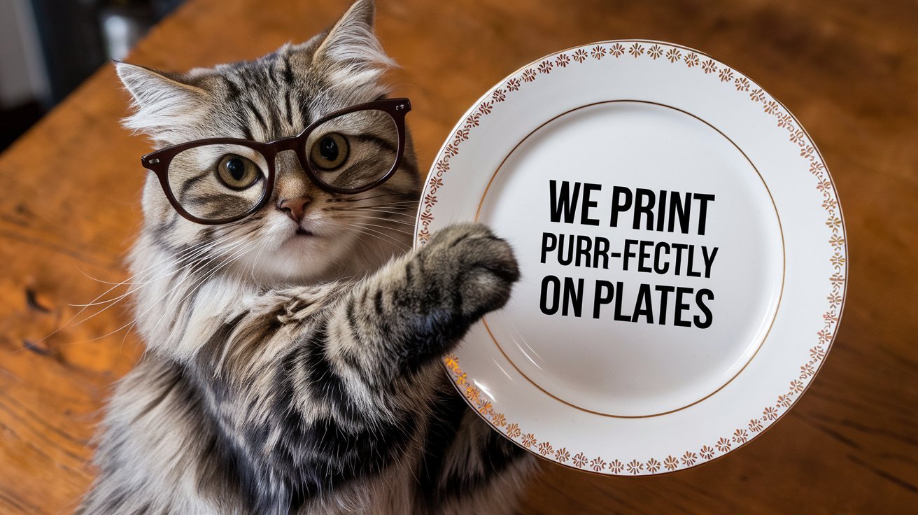 We print purr-fect plates and you will love them just like our cats do!