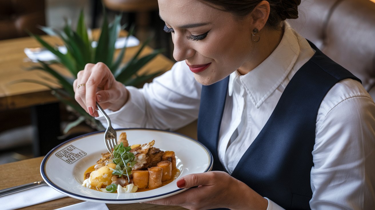 Fancy Lady In A Fancy Restaurant Eating Of A Branded Fancy Plate - Fancy That!