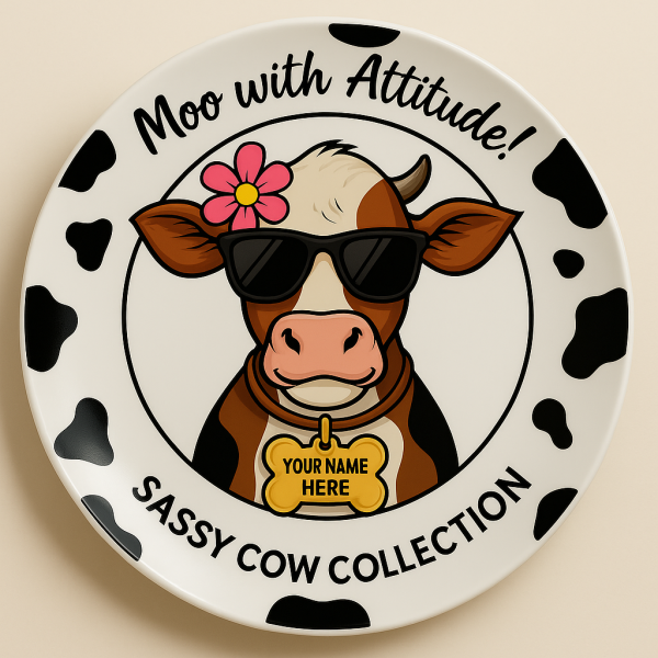 cow print dinnerware set personalized sassy cow collection cow print dinnerware set personalized sassy cow collection