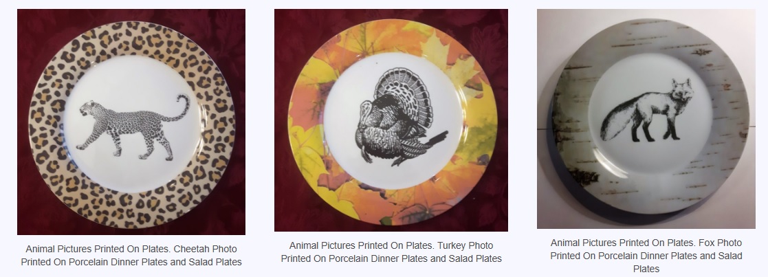 animal printed plates Leopard Plate Turkey plate Fox Plate animal printed plates Leopard Plate Turkey plate Fox Plate