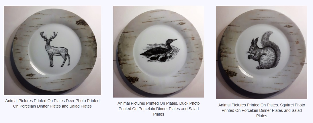 animal printed plates Deer Plate Duck Plate Squirrel Plate animal printed plates Deer Plate Duck Plate Squirrel Plate