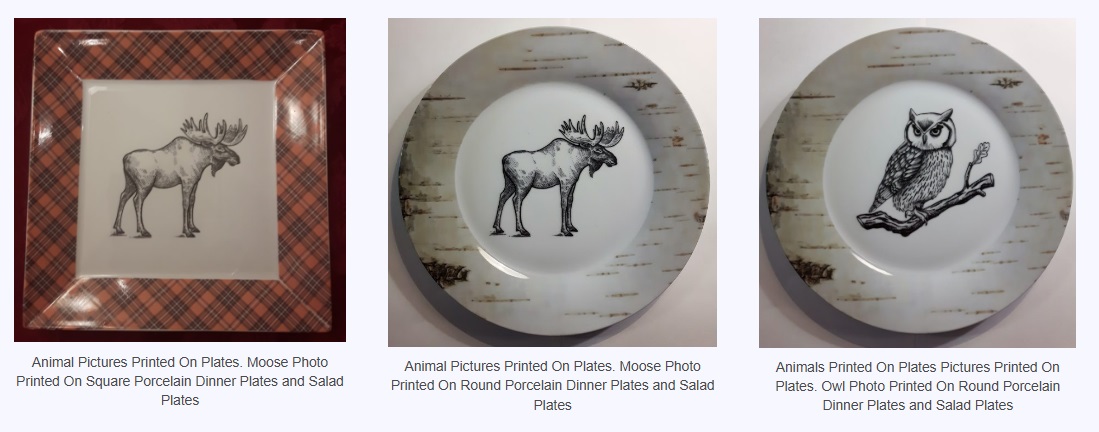 animal printed plates Moose Plate Square Moose Plate Round Owl Plate animal printed plates Moose Plate Square Moose Plate Round Owl Plate