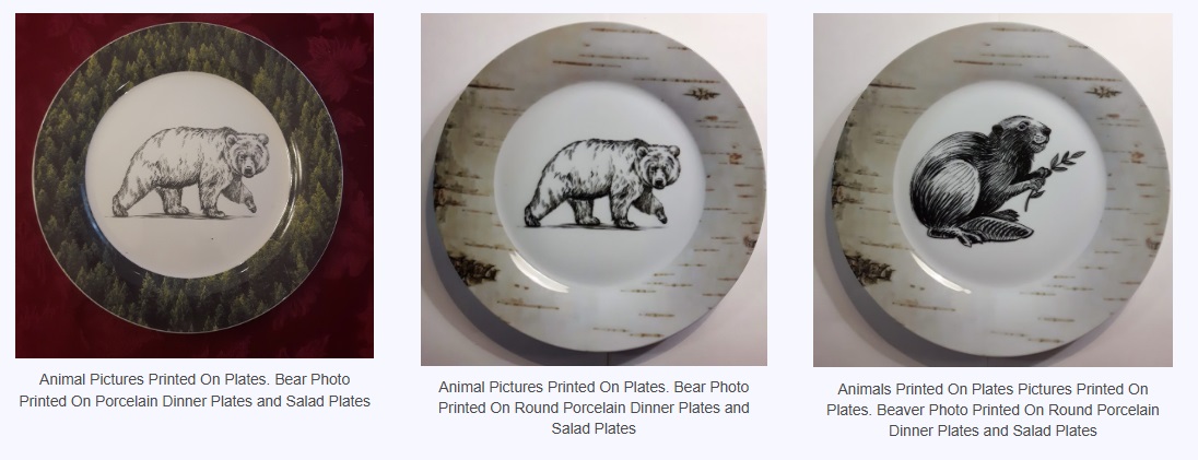 animal printed plates Bear Green Rim Plate Bear Wood Rim Plate Beaver Plate animal printed plates Bear Green Rim Plate Bear Wood Rim Plate Beaver Plate